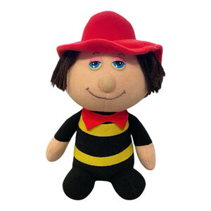 Vintage Happiness Aid Well Made Toy Fireman Plush 1984 Stuffed Boy Doll 9 inch